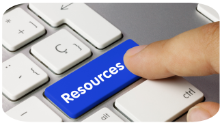 button that says resources