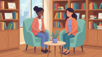 therapist and patient in office